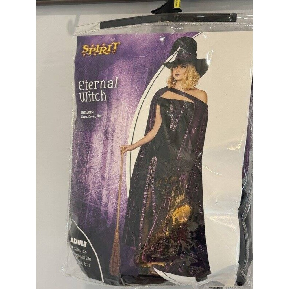 Spirit ETERNAL WITCH Costume Adult Medium Cape Dress Hat Outfit Halloween